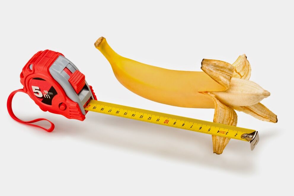 measuring the penis before enlarging it using the banana pattern